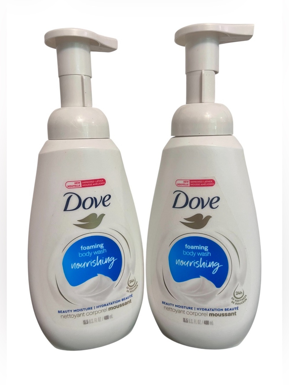 Dove Nourishing Foaming Body Wash (2-Pack) – Brand New | 400 mL Each